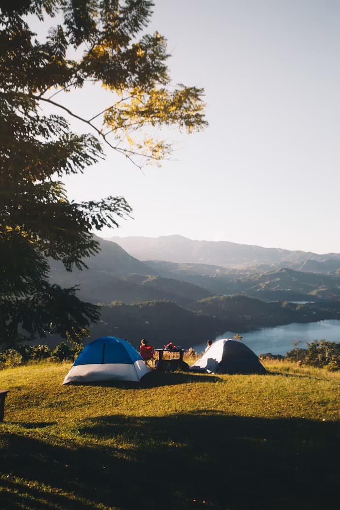 Friends enjoying a camping trip
